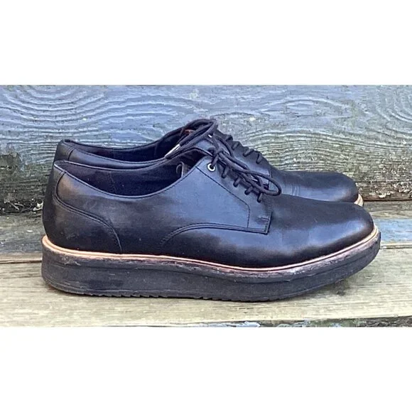 Clarks Women’s Black Leather Oxford Wedge Comfort Lace-Up Shoes Size 9M - Picture 3 of 8